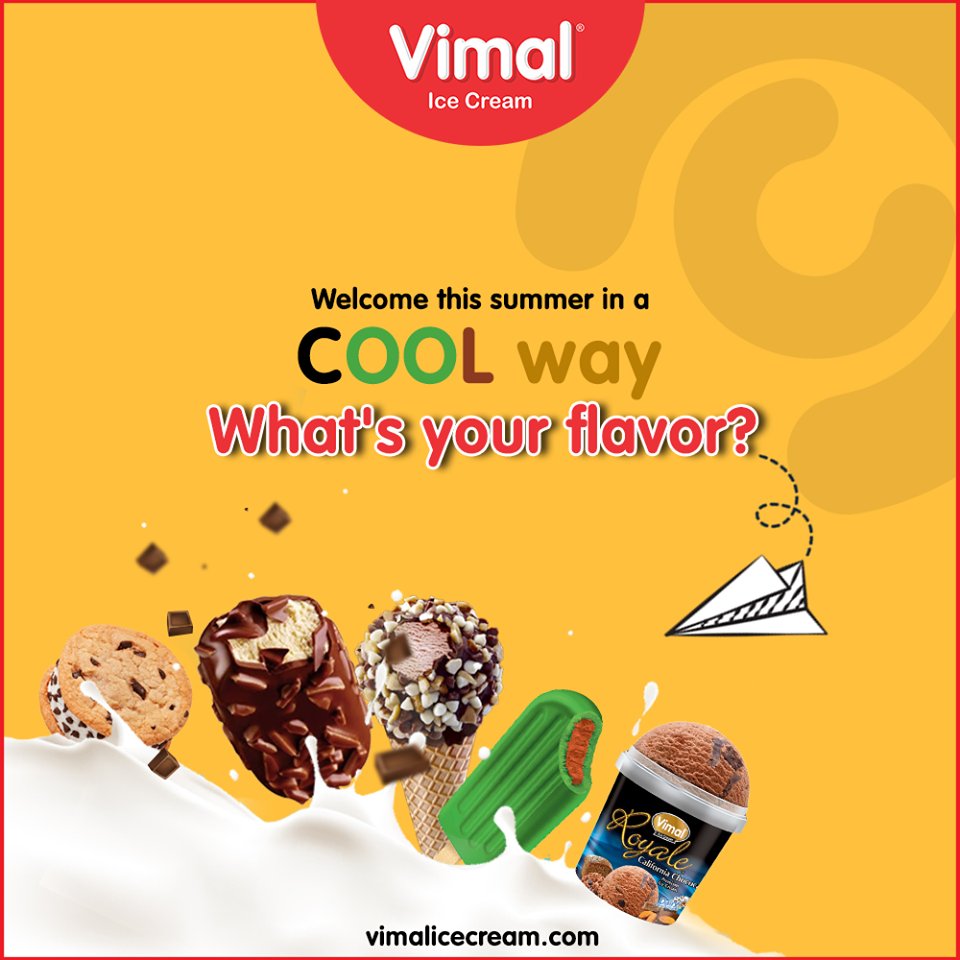Welcome this summer in a COOL way with our flavorful Ice-creams!!

#Happiness #LoveForIcecream #IcecreamTime #IceCreamLovers #FrostyLips #Vimal #IceCream #VimalIceCream #Ahmedabad https://t.co/ni2UJaJ0iL