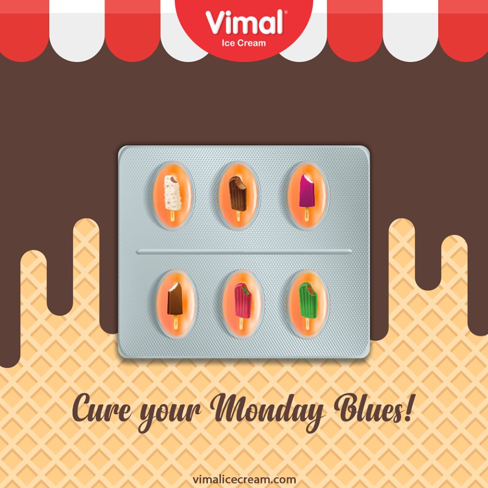 Q: What is the best cure for Monday blues?

A: Delectable Ice Creams from Vimal Ice Cream.

#IcecreamTime #IceCreamLovers #FrostyLips #Vimal #IceCream #VimalIceCream #Ahmedabad https://t.co/gkL3dSTBWq