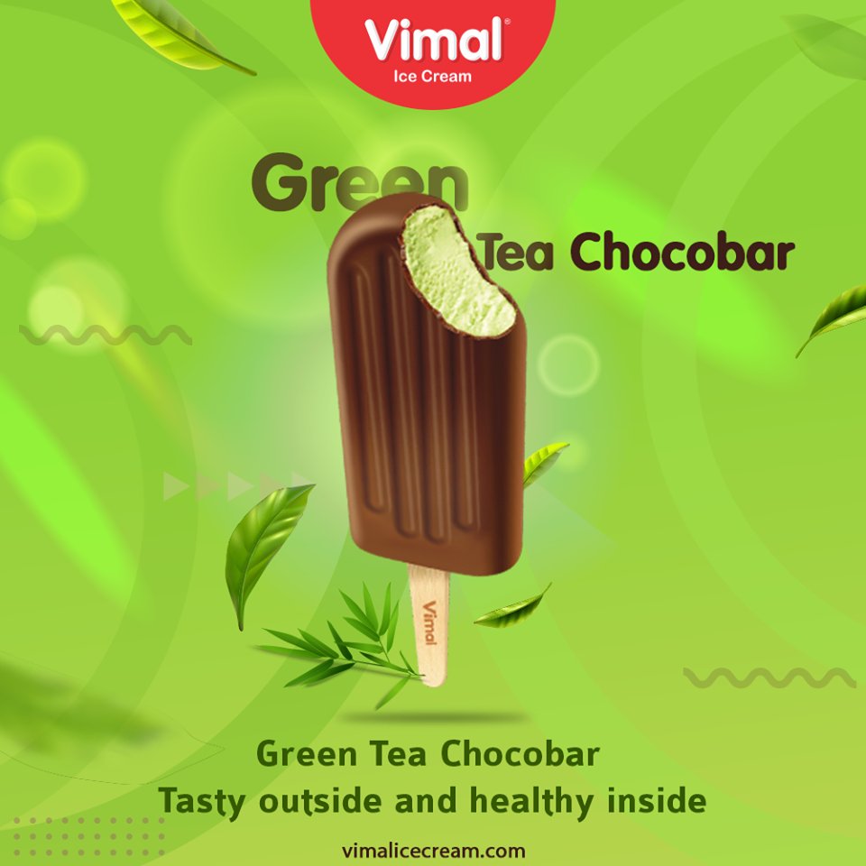 Green Tea Chocobar

Healthy green tea extracts draped in Dark and chocolatey crunch outside. Have it now.

#VimalIceCream #IceCreamLovers #FrostyLips #Vimal #IceCream #Ahmedabad https://t.co/TVV0GRuHxq