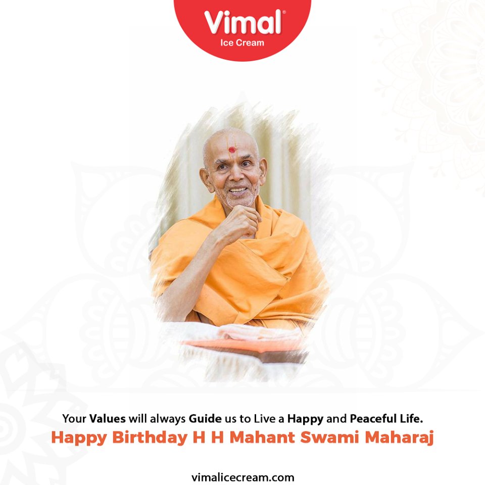 Your values will always guide us to live a happy and peaceful life.

#HappyBirthDay #BirthDay #HHMahantSwamiMaharaj #VimalIceCream #IceCreamLovers #FrostyLips #Vimal #IceCream #Ahmedabad https://t.co/PdG5ZNSP25