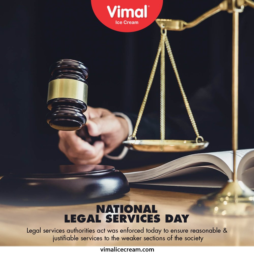 Legal services authorities act was enforced today to ensure reasonable & justifiable services to the weaker sections of the society.

#NationalLegalServiceDay #NationalLegalServiceDay2020 #NLSD #VimalIceCream #IceCreamLovers #Vimal #IceCream #Ahmedabad https://t.co/LgodgGUshb