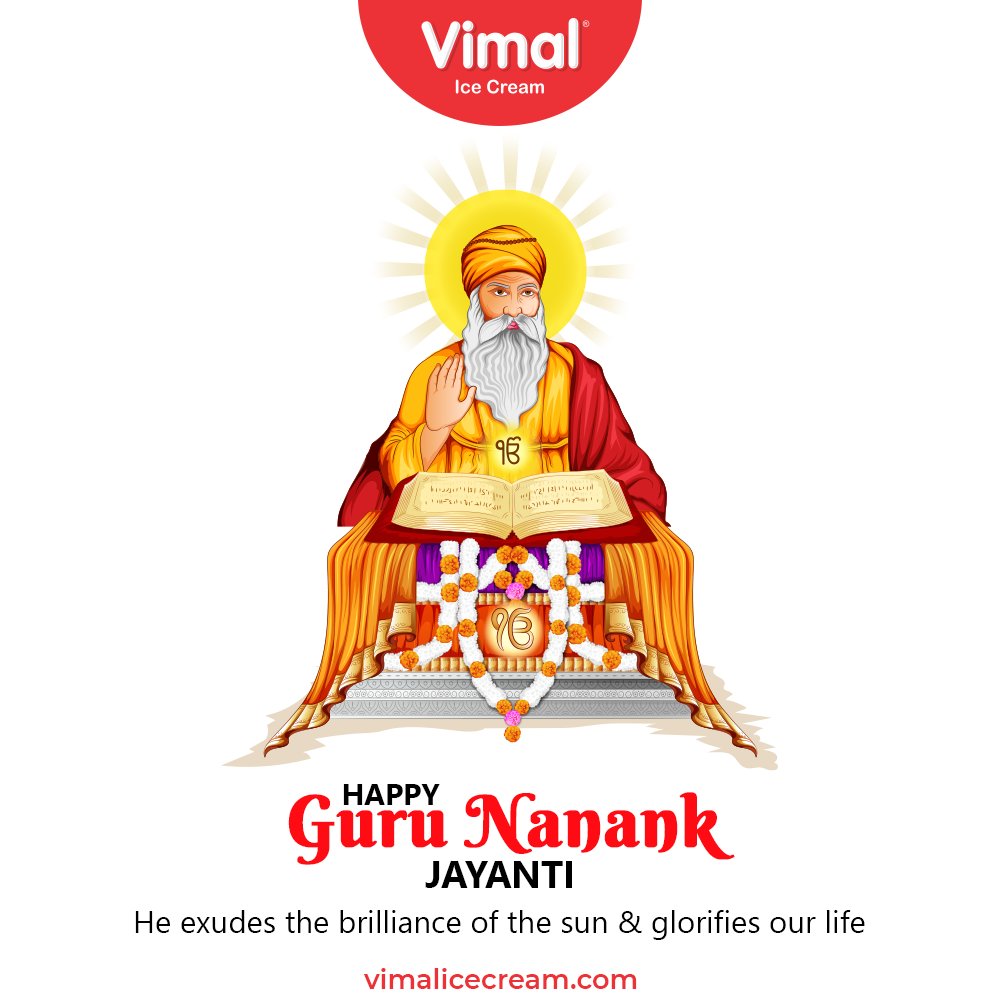 He exudes the brilliance of the sun & glorifies our life

#GuruNanakJayanti #GuruPurab #GuruPurab2020 #GuruNanakDevJi #VimalIceCream #IceCreamLovers #Vimal #IceCream #Ahmedabad https://t.co/8MhFr1fEO0
