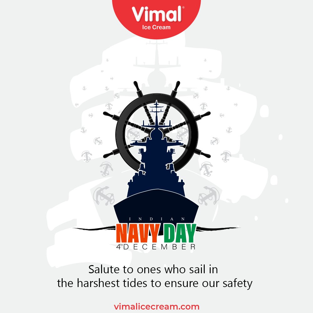 Salute to ones who sail in the harshest tides to ensure our safety

#IndianNavyDay #IndianNavy #IndianNavyDay2020 #NavyDay #Heroes #MarineWarriors #VimalIceCream #IceCreamLovers #Vimal #IceCream #Ahmedabad https://t.co/7s89pcvgoO