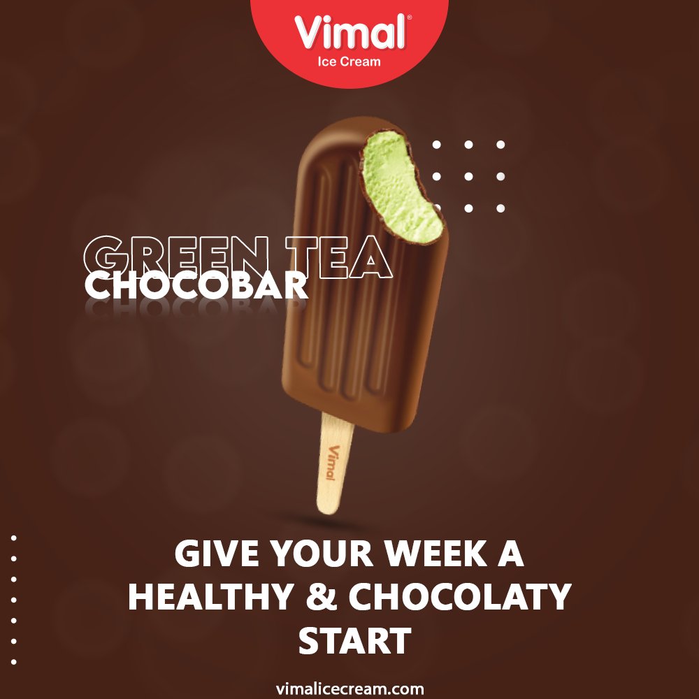 The sweetness of Green Tea Chocobar by Vimal Ice Cream will give your week a healthy & chocolaty start.

#VimalIceCream #IceCreamLovers #Vimal #IceCream #Ahmedabad https://t.co/g4uaLmvvpV