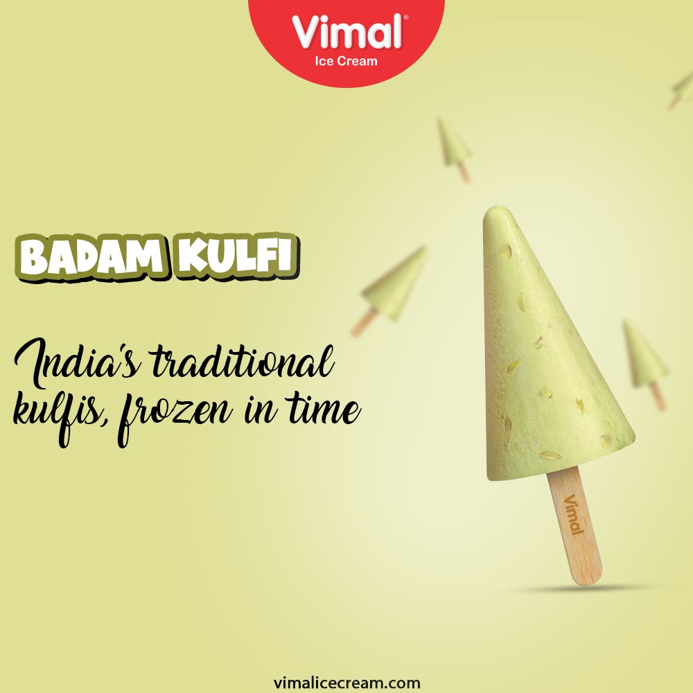 India's traditional kulfis, frozen in time. This approaching summer, give yourself the sweetest traditional delight only with Vimal Ice Cream

#VimalIceCream #IceCreamLovers #Vimal #IceCream #Ahmedabad https://t.co/E9Q4pBksob