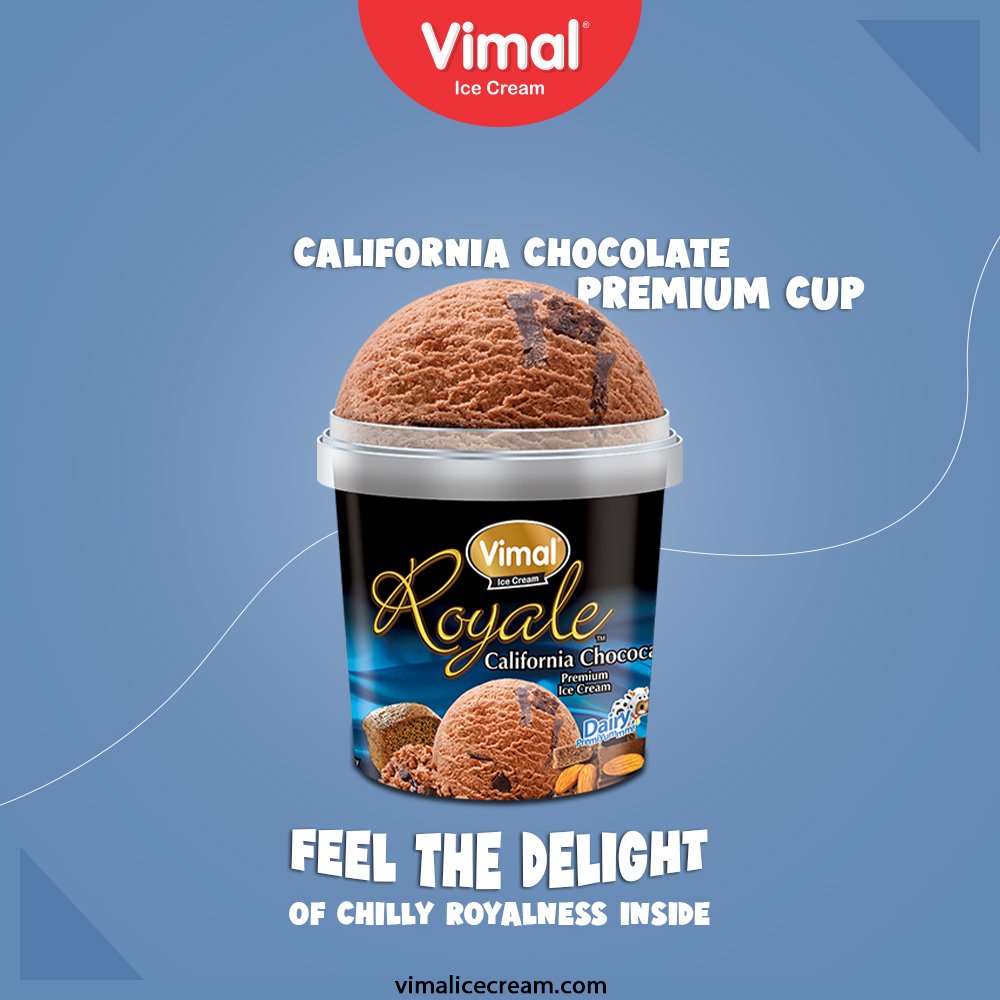 Feel the delight of chilly royalness inside the delicious and succulent California Chocolate Premium Cup Only by Vimal Ice-creams. 

#SummerApproaching
#VimalIceCream #IceCreamLovers #Vimal #IceCream #Ahmedabad https://t.co/OivaTnJYtZ