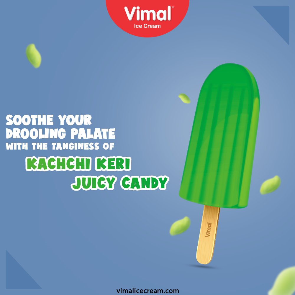 Soothe your drooling palate with the tanginess of Kachchi Keri Juicy Candy only by your favorite Vimal Ice-Creams.

#SummerApproaching
#VimalIceCream #IceCreamLovers #Vimal #IceCream #Ahmedabad https://t.co/uffgnfu5nl