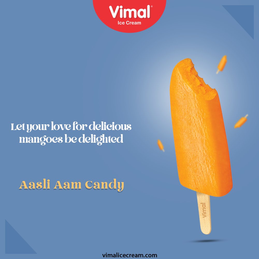 Let your love for delicious mangoes be delighted by the amazing taste of the chilled Aasli Aam Candy only by your favorite Vimal Ice Cream.

#VimalIceCream #IceCreamLovers #Vimal #IceCream #Ahmedabad https://t.co/dvmFjLE7jg