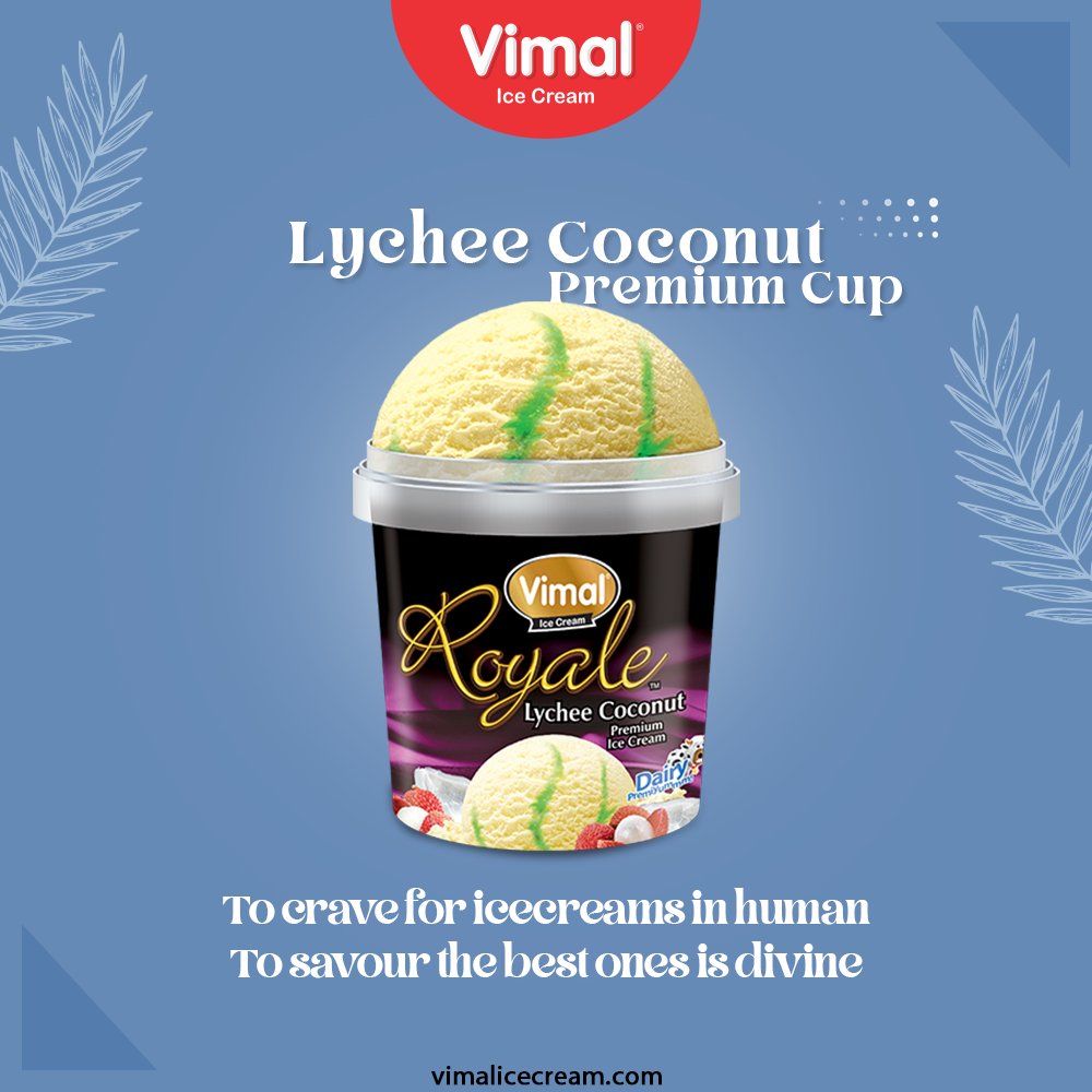 Summer days demand for the fantastic frostiest dessert called icecreams!

Roll your sleeves & get your spoon ready for this lychee coconut premium cup because to crave for icecreams is human but to savour the best ones is divine.

#VimalIceCream #IceCreamLovers #Vimal #IceCream https://t.co/n9nqDbI0KR