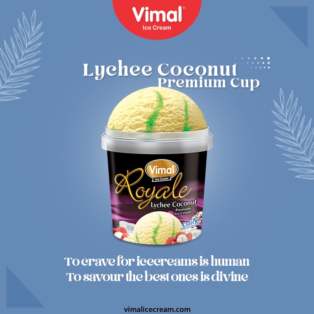 Summer days demand for the fantastic frostiest dessert called icecreams!

Roll your sleeves & get your spoon ready for this lychee coconut premium cup because to crave for icecreams is human but to savour the best ones is divine.

#VimalIceCream #IceCreamLovers #Vimal #IceCream https://t.co/G4chmwh4Sz
