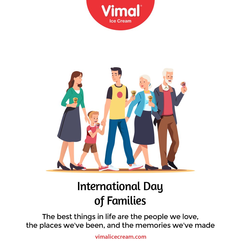 The best things in life are the people we love, the places we,ve been, and the memories we've made

#InternationalDayofFamilies #InternationalDayofFamilies2021 #VimalIceCream #IceCreamLovers #Vimal #IceCream #Ahmedabad https://t.co/jaz9u092Az