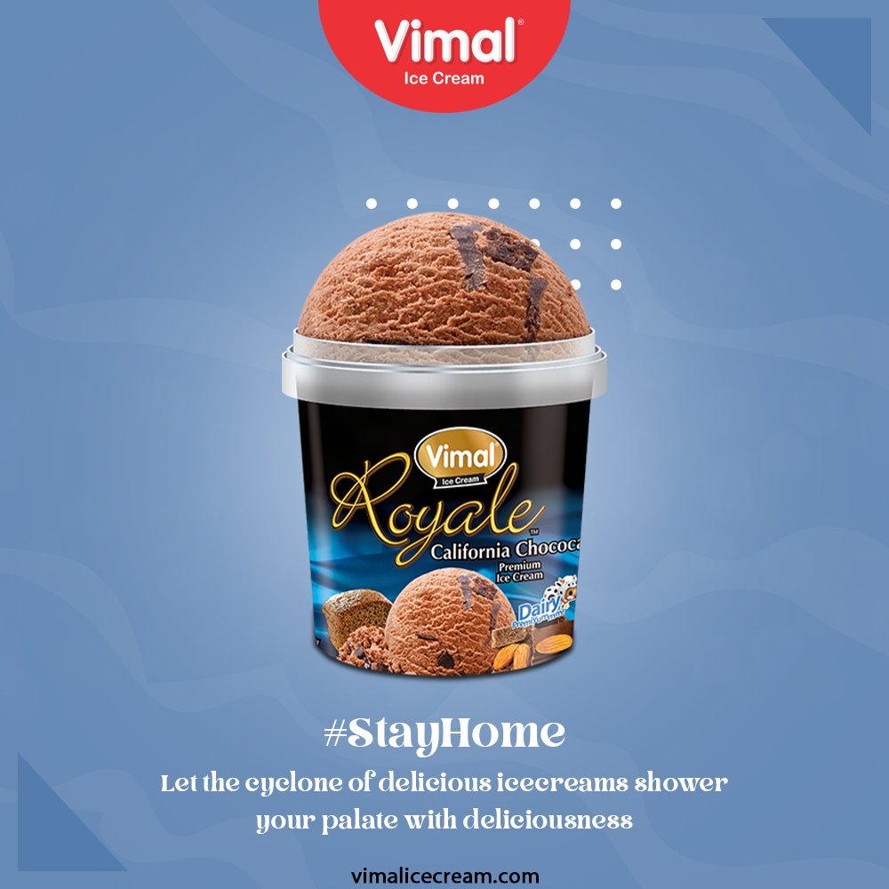 In this amazing weather, let the cyclone of delicious Vimal Ice-creams shower your palate with deliciousness. 
#StayHome #VimalIceCream #IceCreamLovers #Vimal #IceCream #Ahmedabad https://t.co/zOGSMxMRuo
