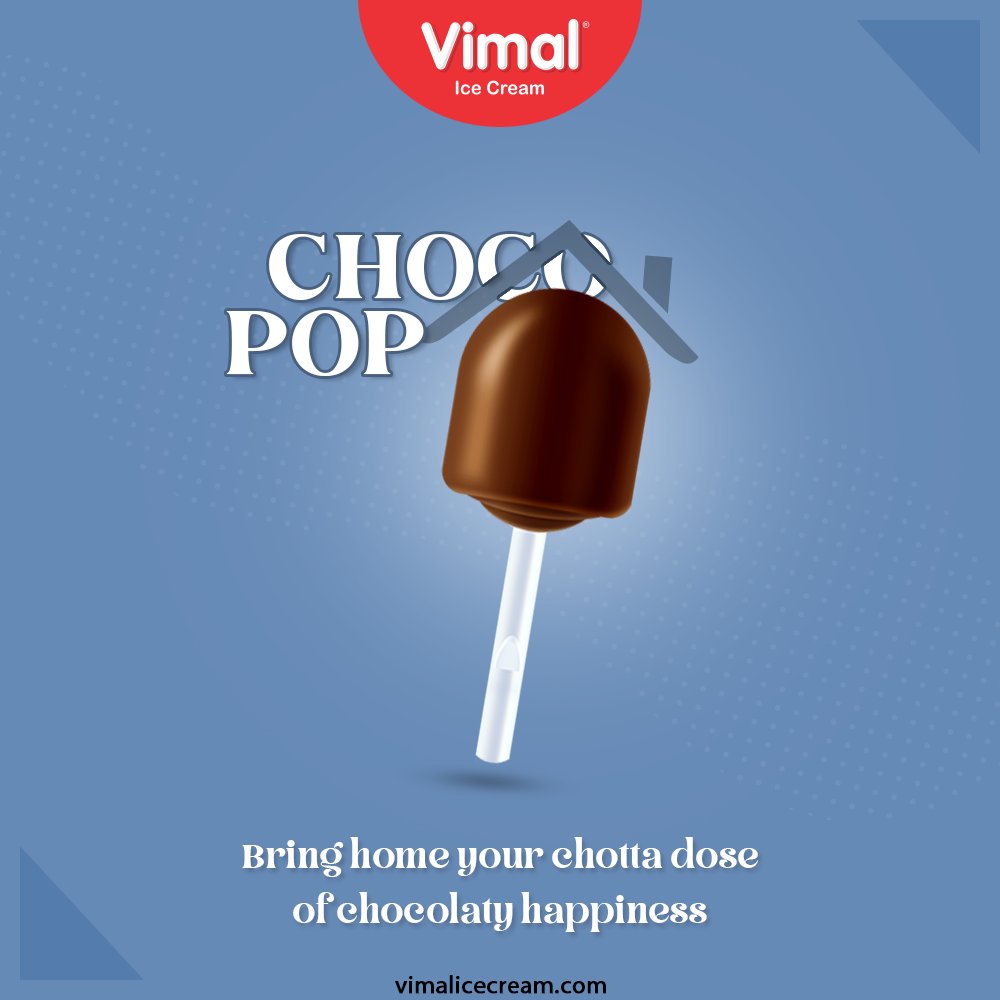 Bring home your chotta dose of chocolaty happiness with the all-time chocolicious Choco Pop, only by Vimal Ice-creams.

#StayHome #StaySafe #VimalIceCream #IceCreamLovers #Vimal #IceCream #Ahmedabad https://t.co/yQxkHIyEnv