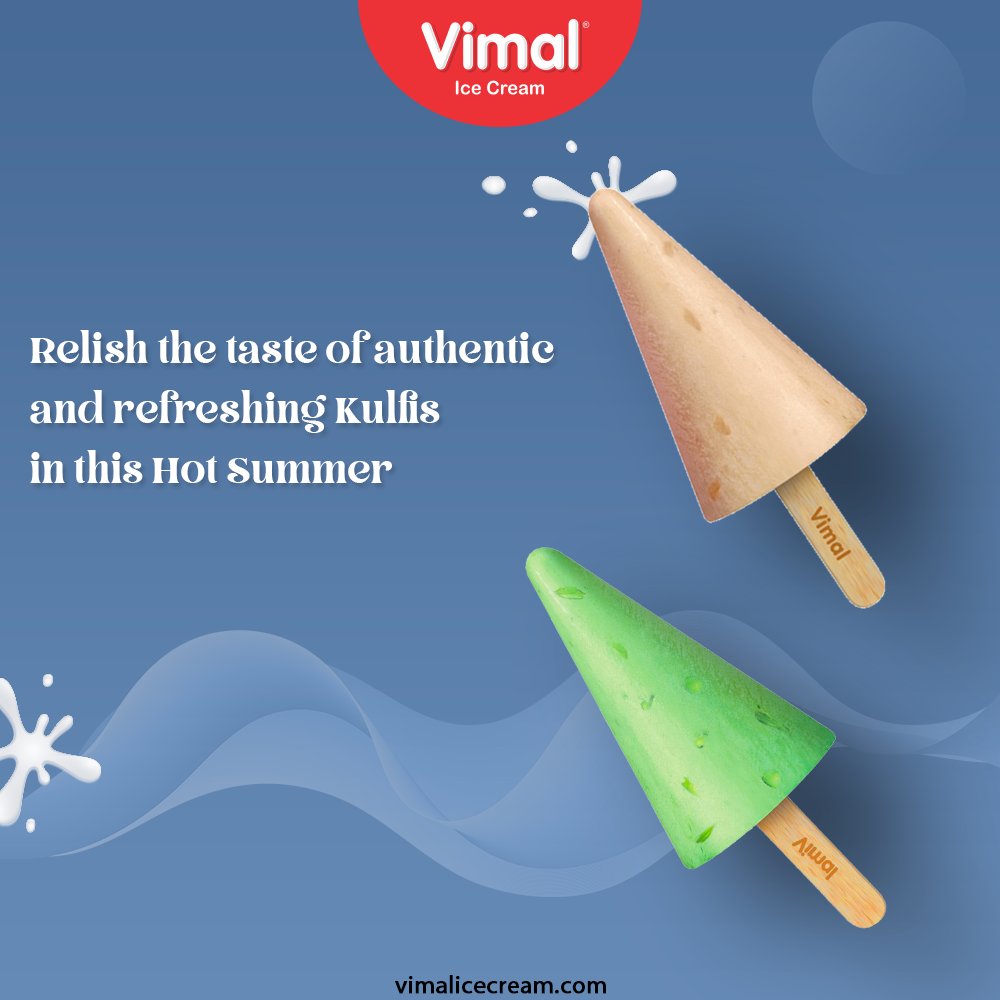 Relish the taste of authentic and refreshing Kulfis in this Hot Summer, only by Vimal Ice-creams.

#StayHome #StaySafe #VimalIceCream #IceCreamLovers #Vimal #IceCream #Ahmedabad https://t.co/zN8HkTK6OT