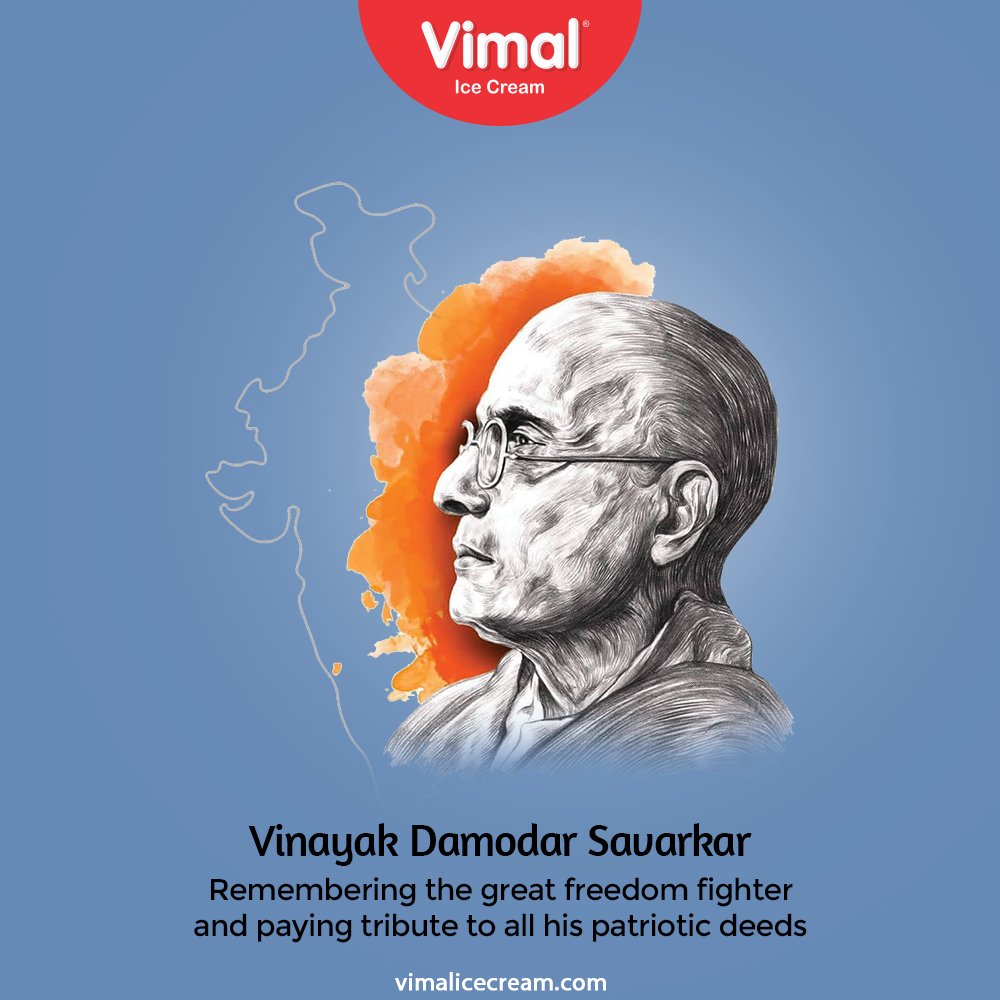 Remembering the great freedom fighter and paying tribute to all his patriotic deeds

#vinayakdamodarsavarkar #VimalIceCream #IceCreamLovers #Vimal #IceCream #Ahmedabad https://t.co/WlsKuTlccA