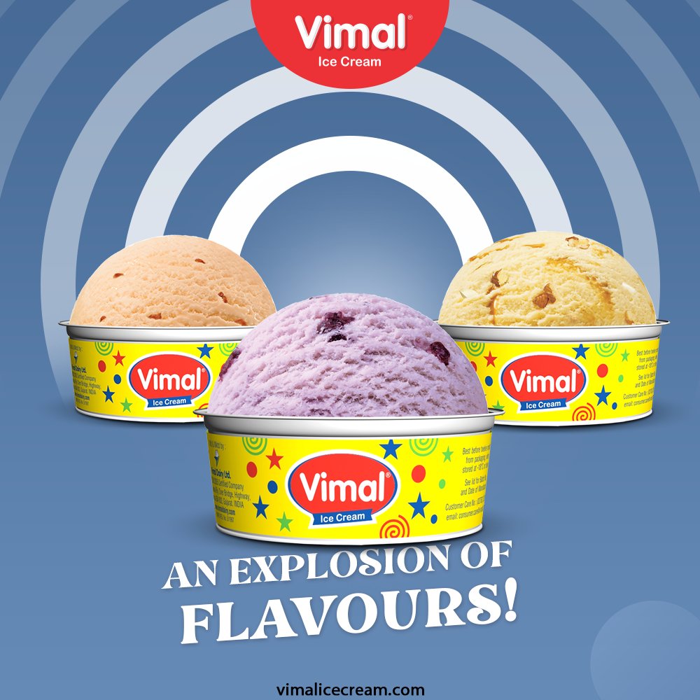 Start your week by bringing on some delicious flavours of icecream from the house of Vimal Ice Creams. Here’s presenting summer special flavours!

#VimalIceCream #IceCreamLovers #Vimal #IceCream #Ahmedabad https://t.co/JVJpWeQ17g