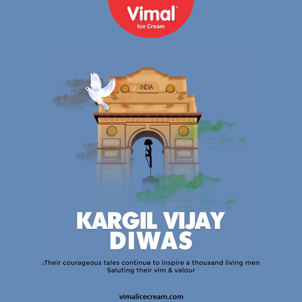 Their courageous tales continue to inspire a thousand living men;
Saluting their vim & valour

#KargilVijayDiwas2021 #KargilVijayDiwas #Kargil #Indian #IndianArmy #Salute #RealHero #KargilWar #VimalIceCream #IceCreamLovers #Vimal #IceCream #Ahmedabad #ShowerYourLoveForIcecream https://t.co/OkPynCh0go
