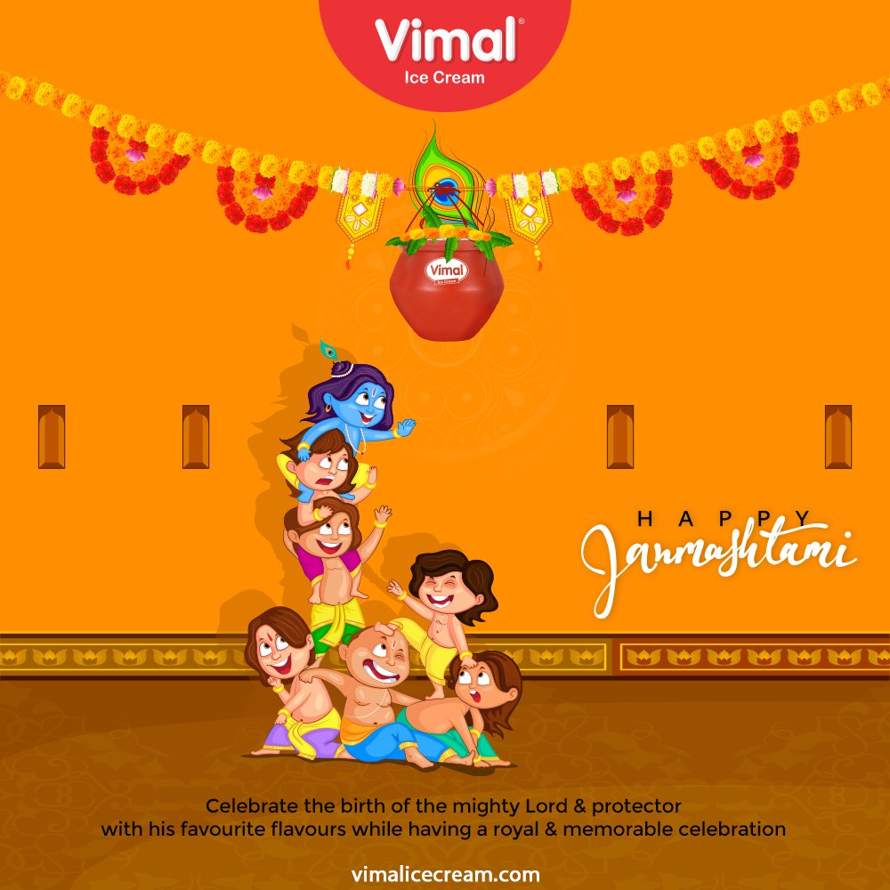 Celebrate the birth of the mighty Lord & protector with his favourite flavours while having a royal & memorable celebration.

#HappyJanmashtami2021 #JanmashtamiCelebrations #HappyJanmashatami #LordKrishna #ShriKrishna #VimalIceCream #IceCreamLovers #Vimal #IceCream #Ahmedabad https://t.co/67XGccTiGD