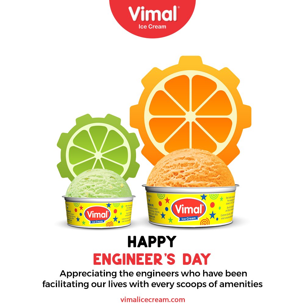 Vimal Ice Cream,  HappyEngineersDay, EngineersDay, EngineersDay2021, VimalIceCream, IceCreamLovers, Vimal, IceCream, Ahmedabad